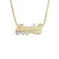 Better Jewelry Two Hearts Script 14K Gold Nameplate Necklace