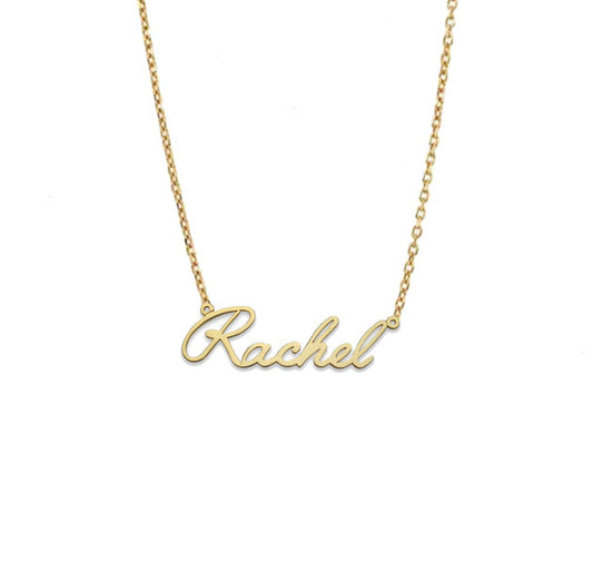 Better Jewelry Angelface 14K Gold Nameplate Necklace