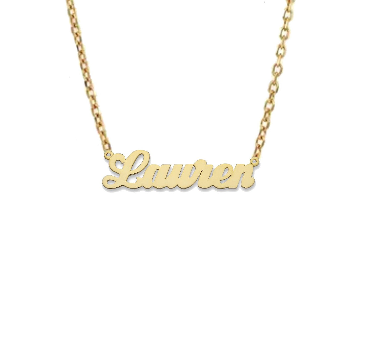 Better Jewelry Simple Script 10K Gold Nameplate Necklace