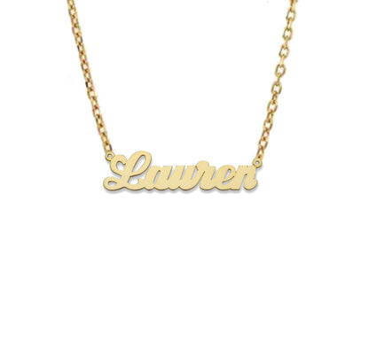 Better Jewelry Simple Script 14K Gold Nameplate Necklace