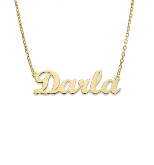 Better Jewelry Classic Style 14K Gold Nameplate Necklace