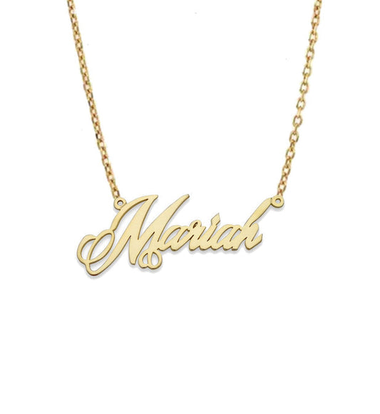 Better Jewelry Elegant 14K Gold Nameplate Necklace