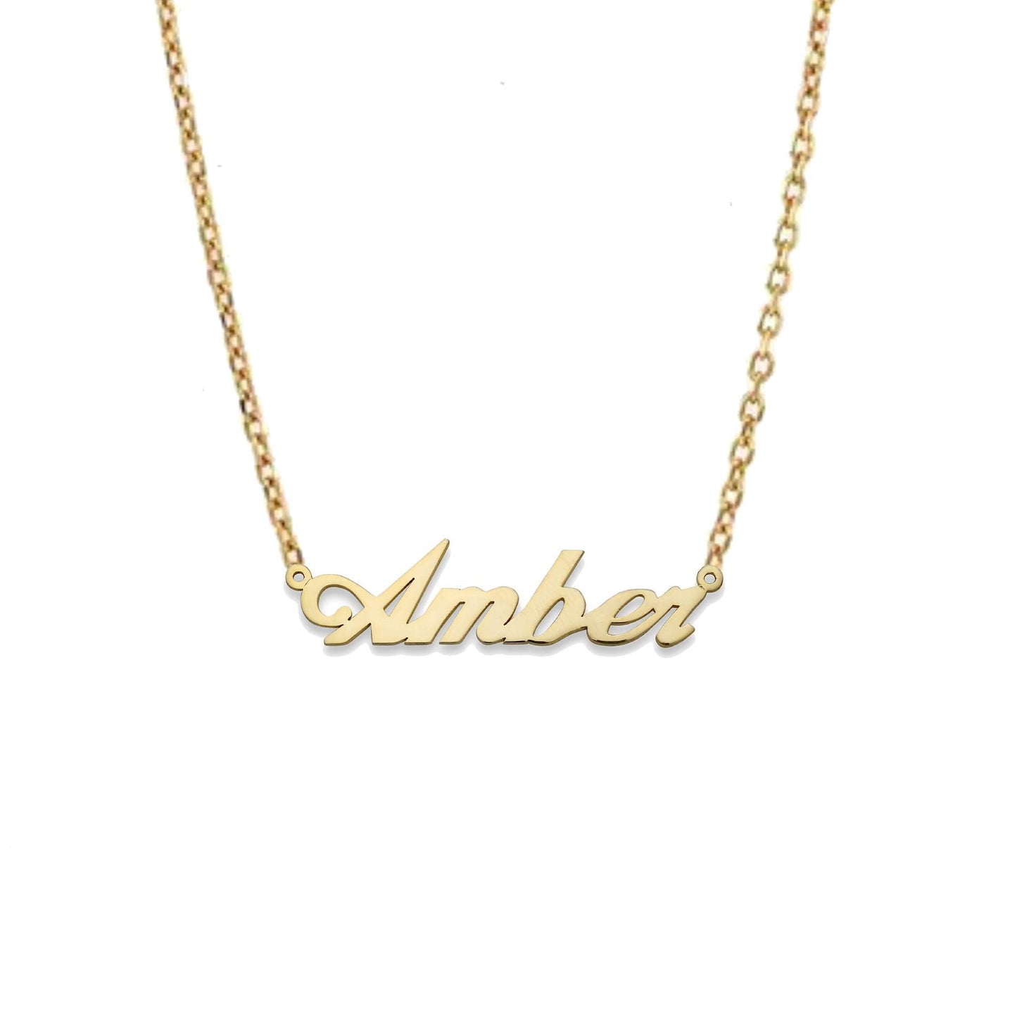 Better Jewelry Modern Script 14K Gold Nameplate Necklace