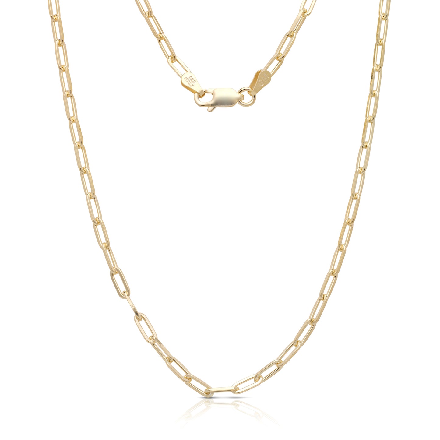 Better Jewelry New! Trendy Link Chain Necklace 14K Gold Plated .925 Sterling Silver