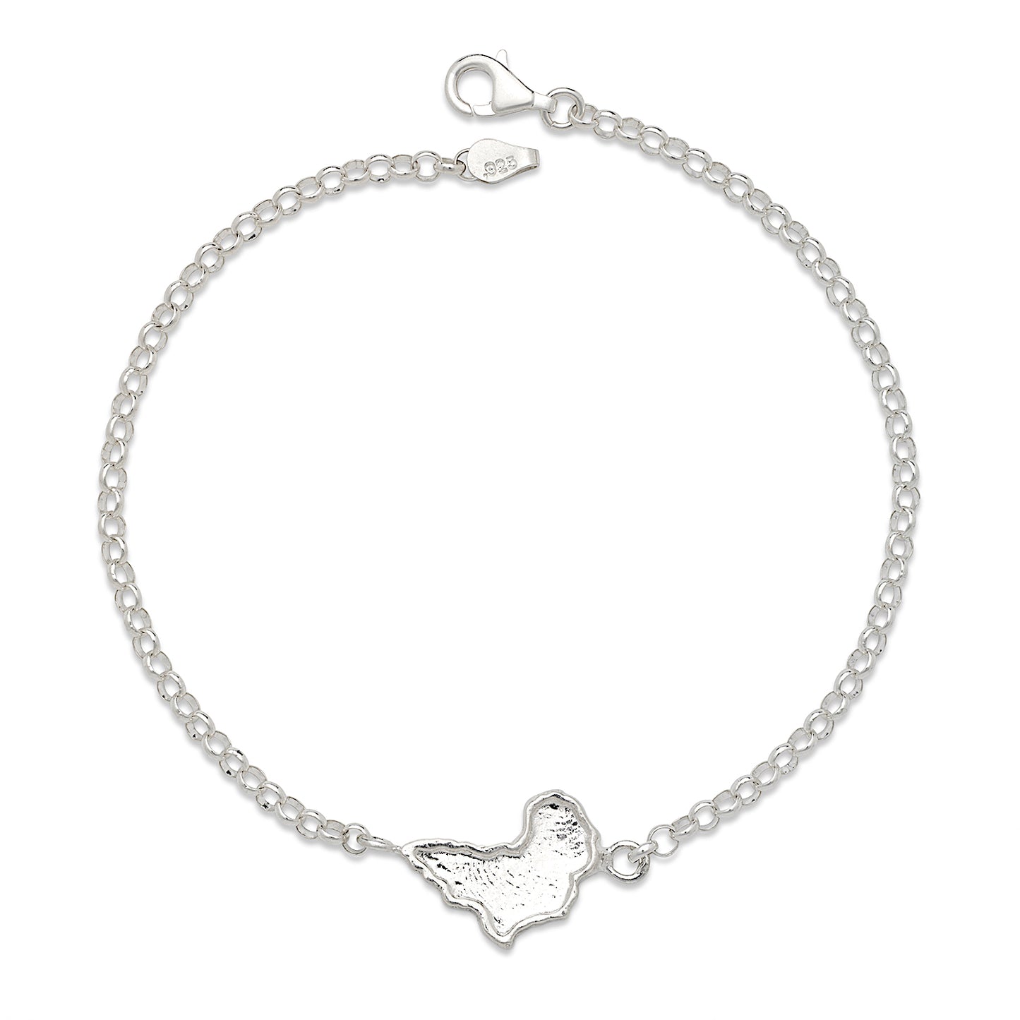 Better Jewelry Map of Africa .925 Sterling Silver Anklet