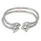 Better Jewelry Large Panther Heads .925 Sterling Silver West Indian Bangles (Pair)