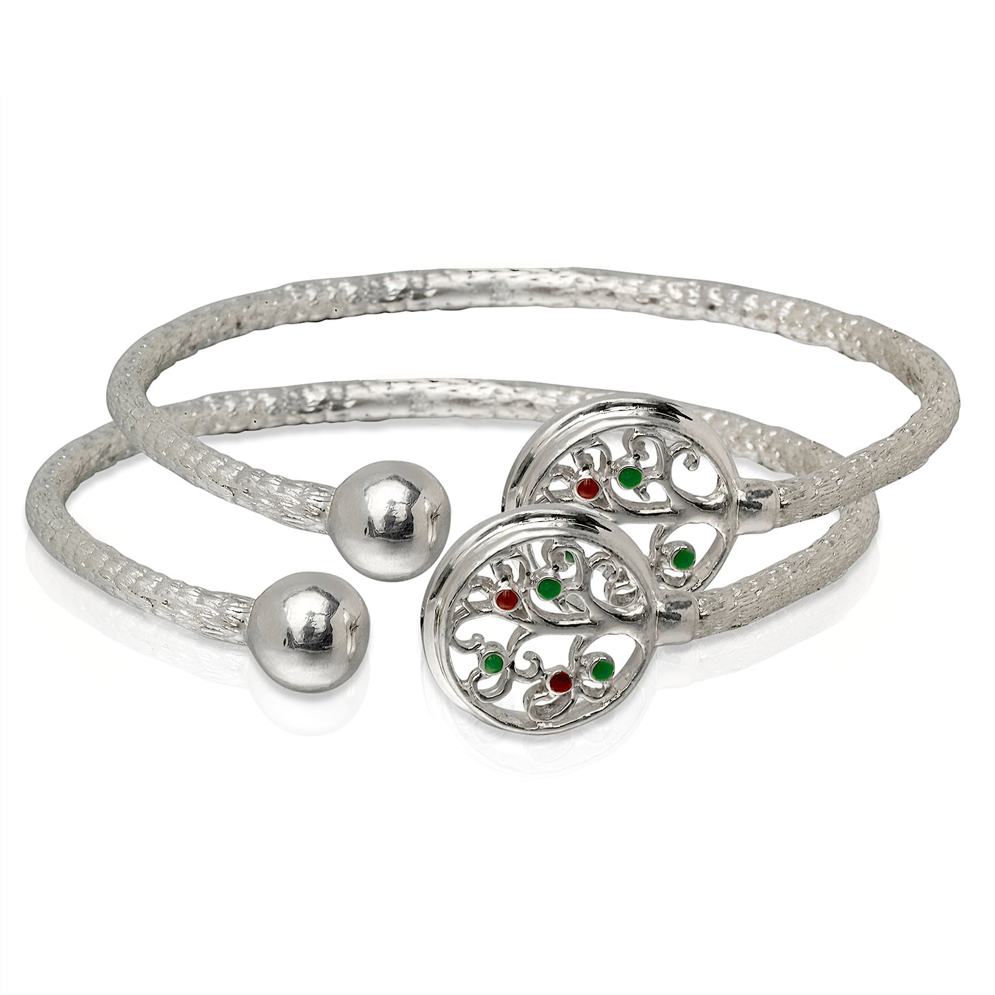 Better Jewelry Tree of Life .925 Sterling Silver Bangles - PAIR