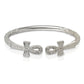 Better Jewelry Solid .925 West Indian Silver Bangle with Large Ankh Cross Ends (Made in USA), 1 piece