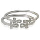 Better Jewelry Solid .925 West Indian Silver Bangles with Large Ankh Cross Ends - PAIR (Made in USA)