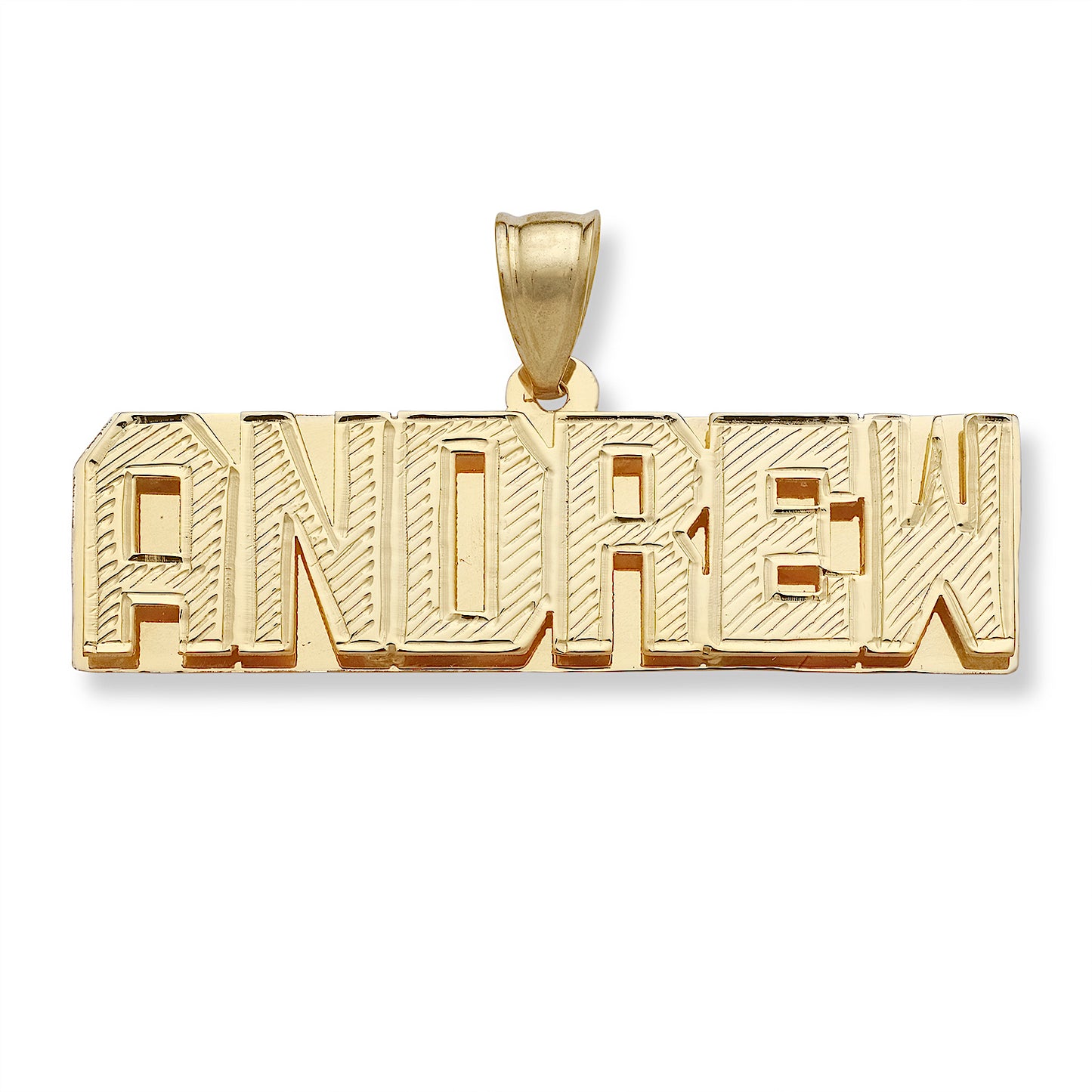 Better Jewelry Block 10K Gold Double Nameplate Pendant