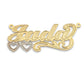 Better Jewelry Two Hearts Script 10K Gold Nameplate Necklace