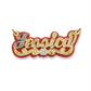Better Jewelry Red Onyx Diamond Cut Script 14K Gold Nameplate Necklace