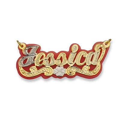 Personalized 14K Gold Plated Name Necklace - Custom Onyx Background Personalized 14K Gold Plated Name Necklace - Custom Onyx Background