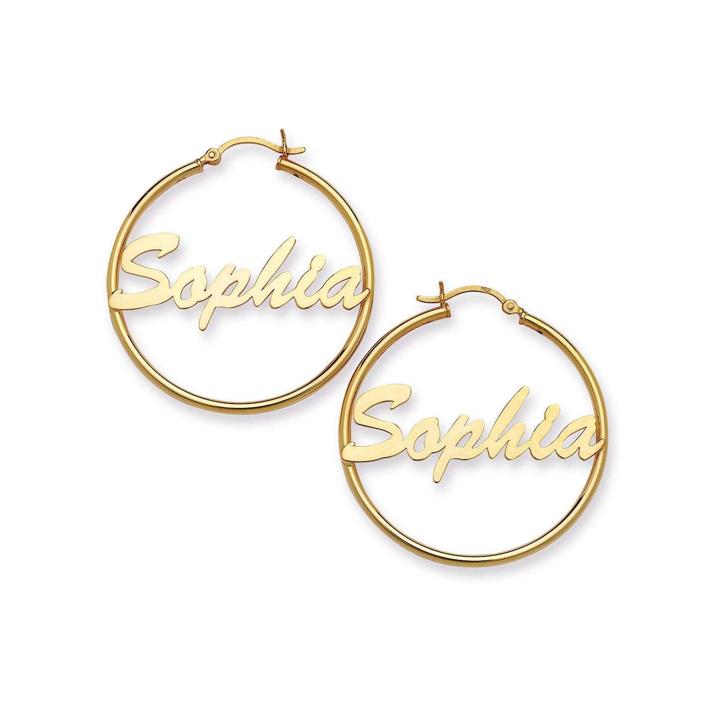 Better Jewelry Thin Script Gold 10K Hoop Earrings