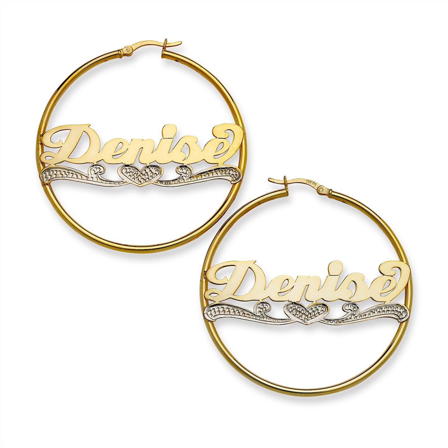 Better Jewelry Personalized Classic Style Hoop Gold 10K Earrings