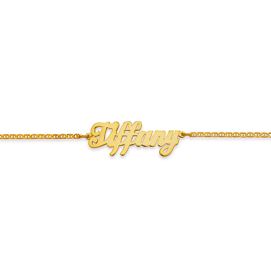 Better Jewelry Personalized Script 14K Gold Single Nameplate Bracelet