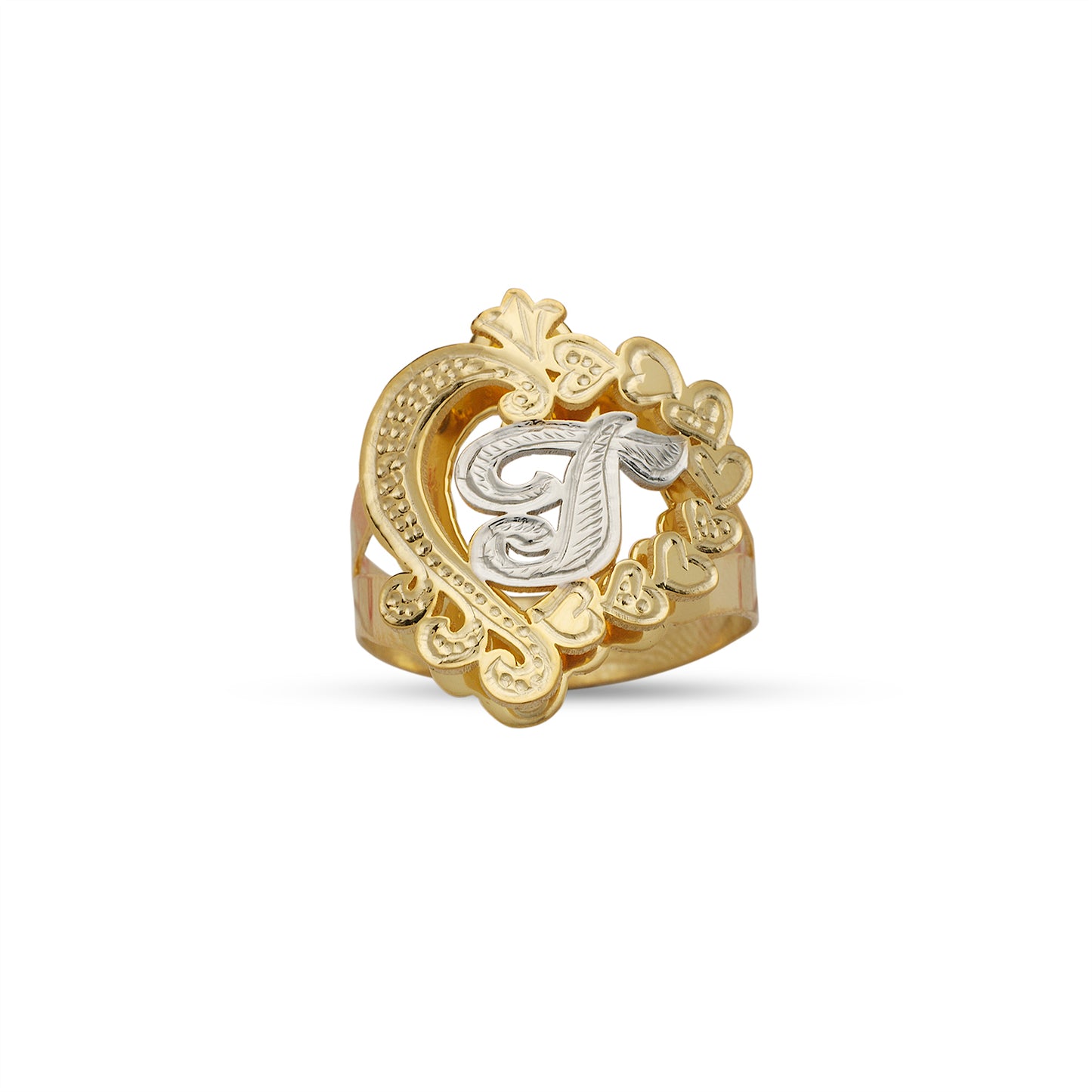 Better Jewelry Heart Initial 10K Gold Ring