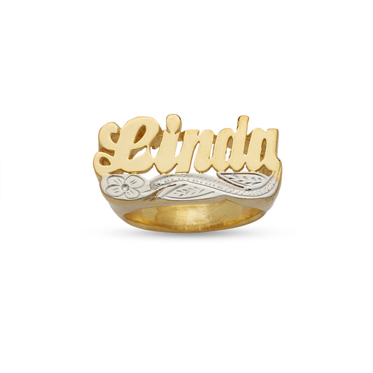 Better Jewelry Script Flower Design 14K Gold Ring