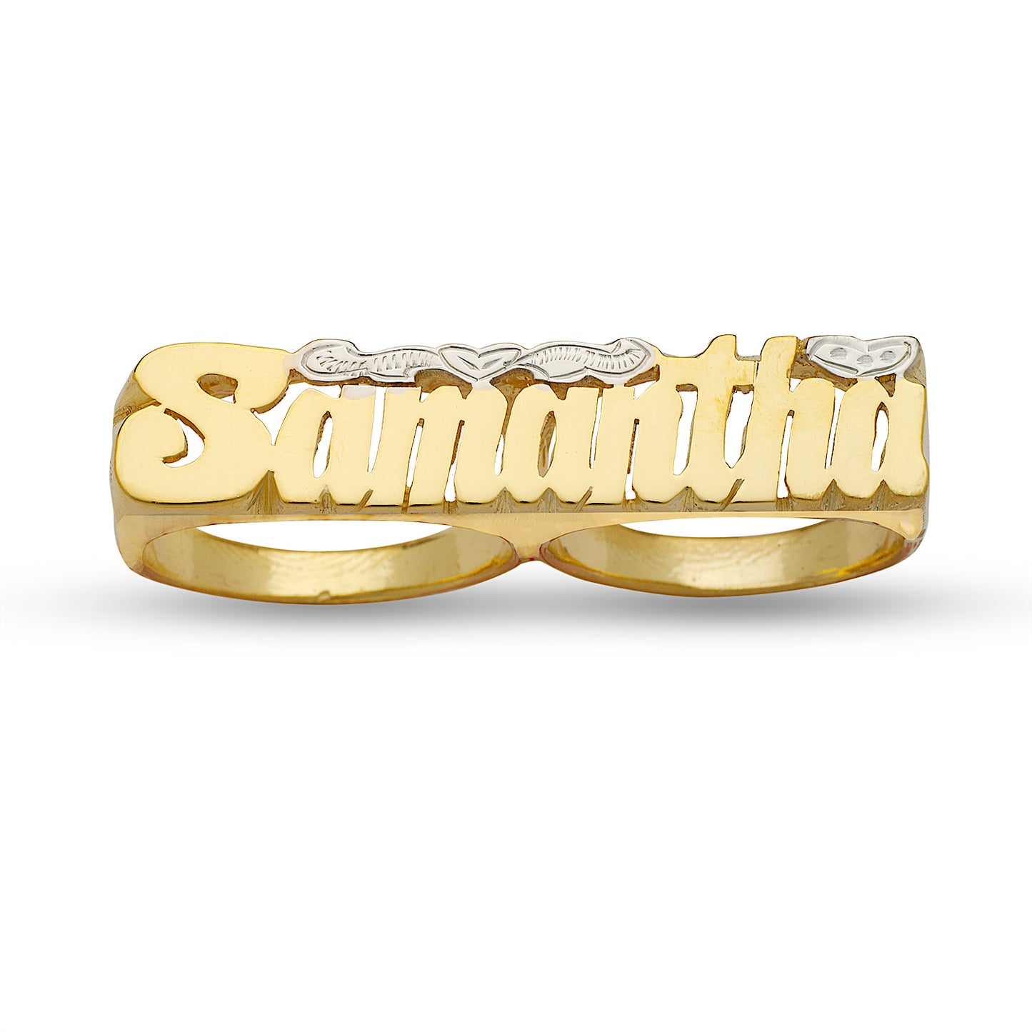 Better Jewelry Script Two Fingers 10K Gold Name Ring