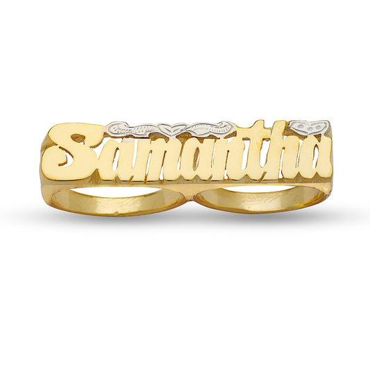 Better Jewelry Script Two Fingers 10K Gold Name Ring