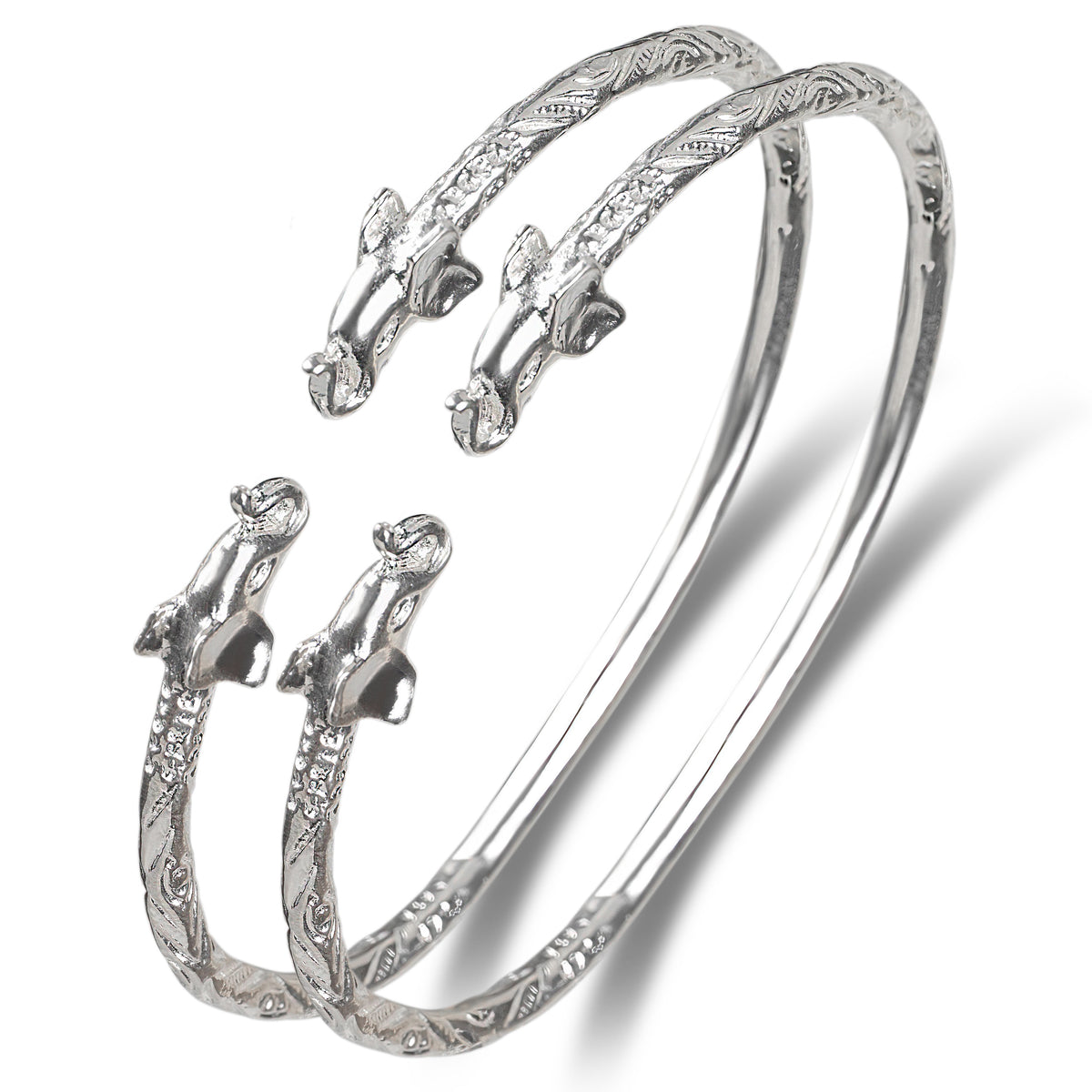 Better Jewelry Elephant .925 Sterling Silver West Indian Bangles 
