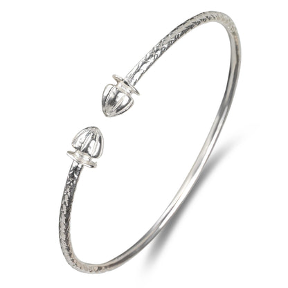 Better Jewelry Acorn .925 Sterling Silver West Indian Bangle, 1 piece