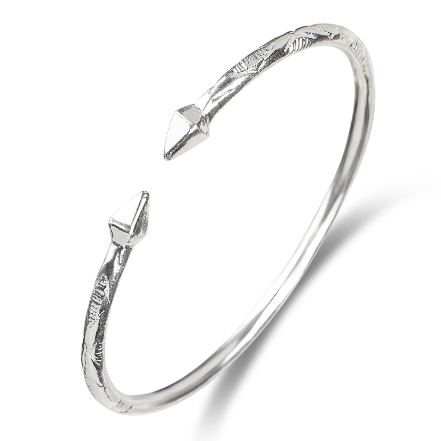 Better Jewelry Pyramid .925 Sterling Silver West Indian Bangles (1 Piece) (Made in USA)