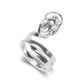 Better Jewelry Solid .925 Sterling Silver Spiral Three Row Scarab Ring