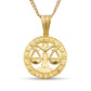 Better Jewelry 10k Yellow Gold Zodiac Sign Necklace w. Cuban Chain (Made in USA)