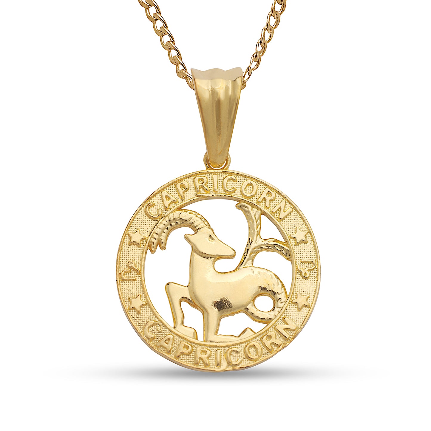 Zodiac Sign .925 Sterling Silver Necklace w. 14K Gold Plate