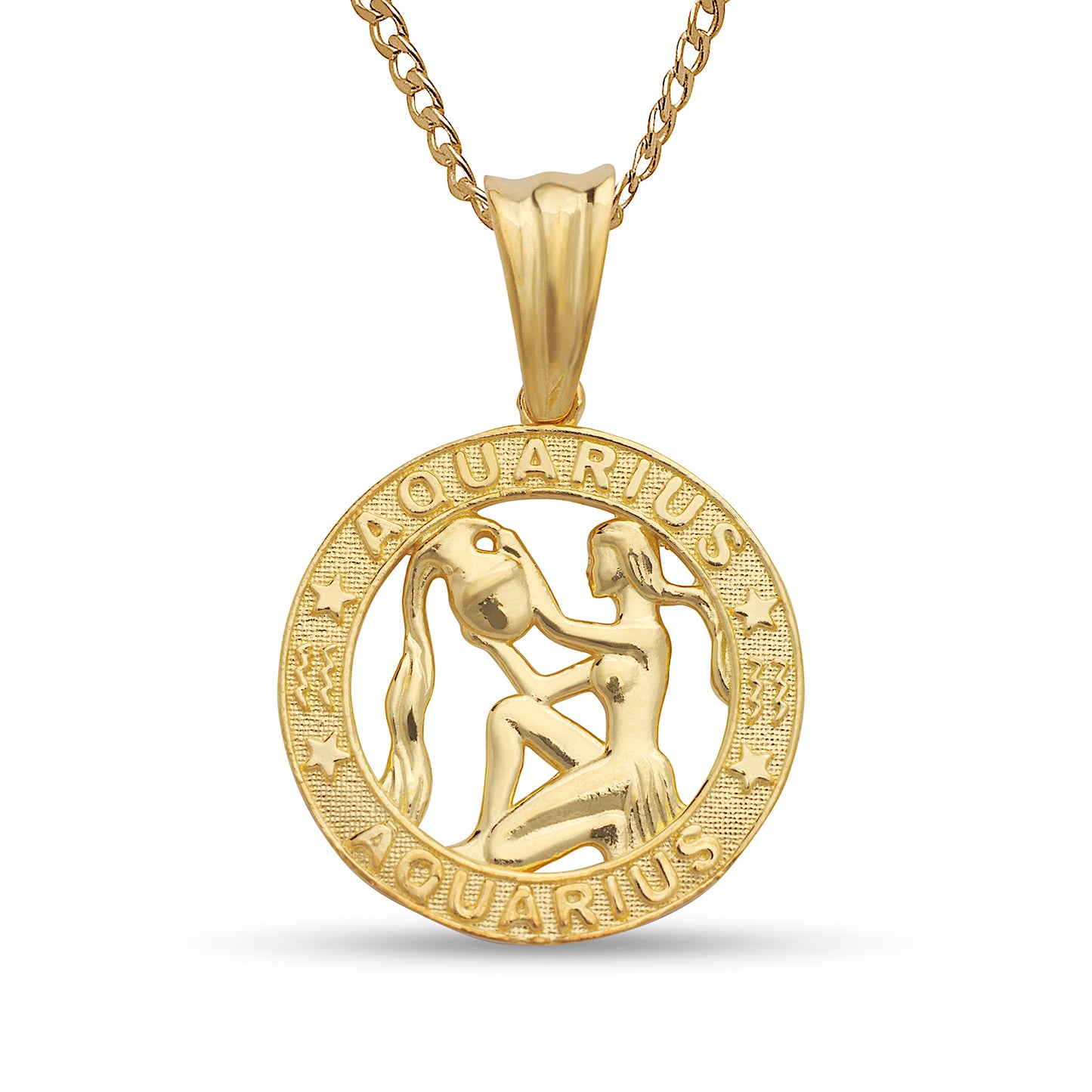 Better Jewelry .925 Sterling Silver Zodiac Sign Necklace 14K Gold Plated