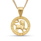 Better Jewelry 14k Yellow Gold Zodiac Sign Necklace w. Cuban Chain (Made in USA)