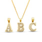 Better Jewelry 10K Yellow Gold Double Block Letter Initial Pendant Necklace