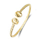 Better Jewelry 14K Yellow Gold Coiled Rope West Indian Bangle Cowrie Shell Bangle, 1 piece