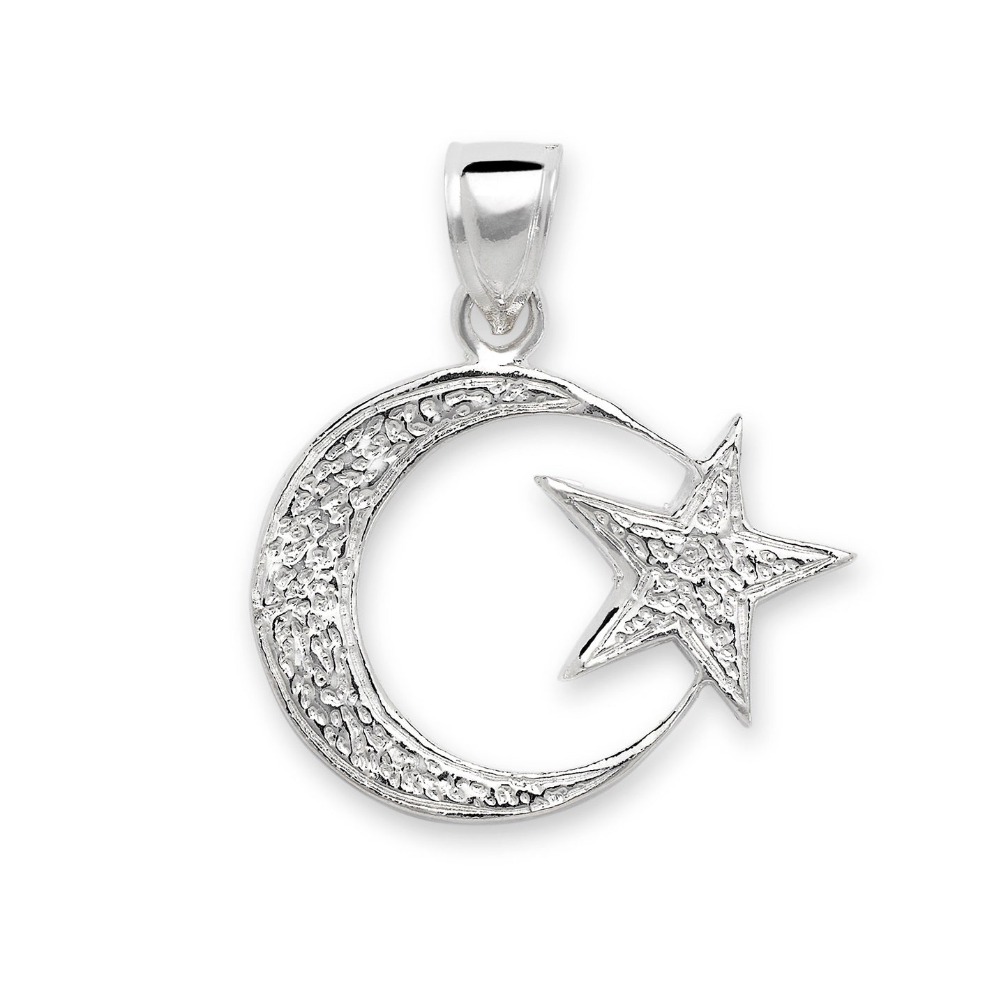 Better Jewelry .925 Sterling Silver Crescent Moon & Star Pendant