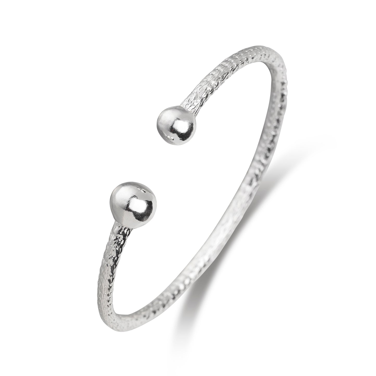 Better Jewelry .925 Sterling Silver Asymmetric Balls Bangles (1 Pair)