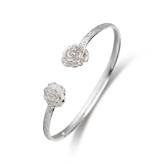 Better Jewelry .925 Sterling Silver Rose Bangle (1 Piece)