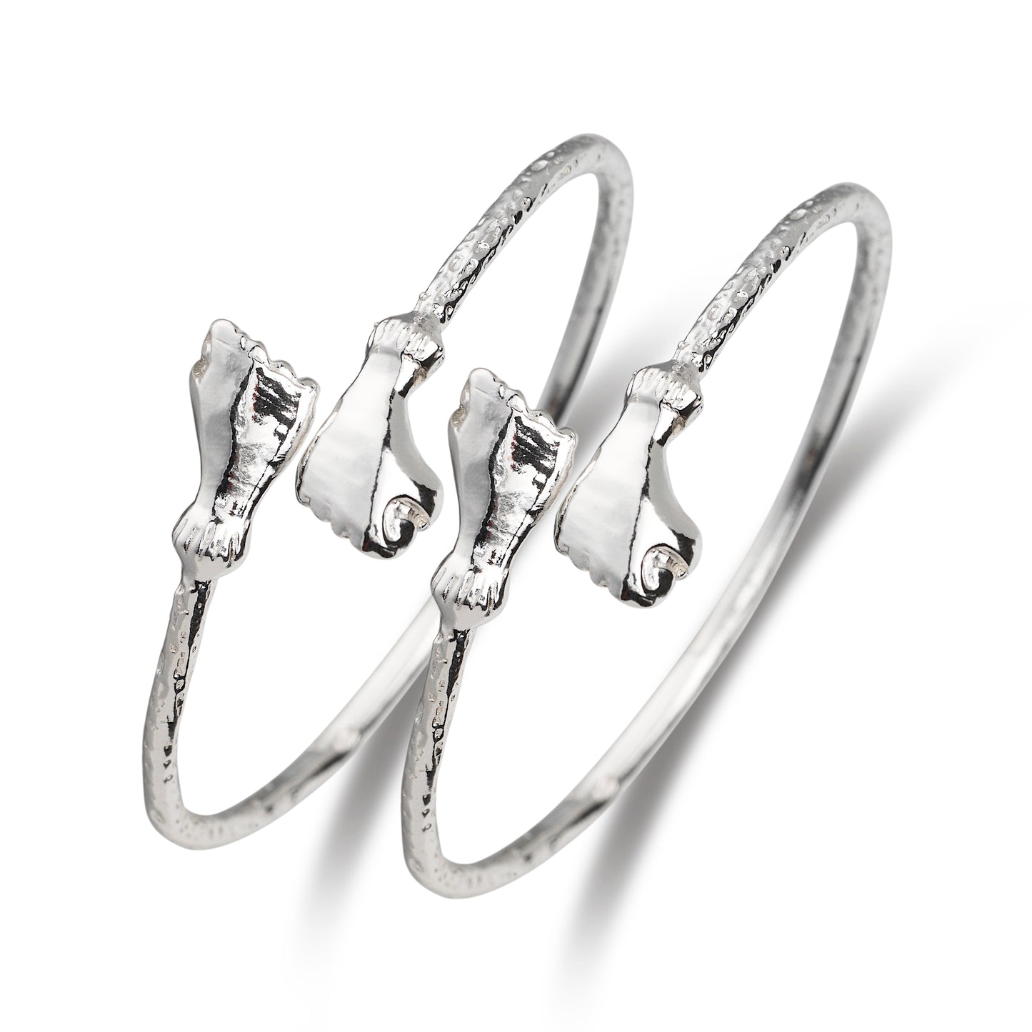 Better Jewelry Fist .925 Sterling Silver West Indian Baby Bangles (Pair) Made in USA