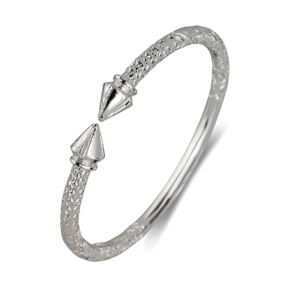 Better Jewelry Arrow Ends .925 Sterling Silver West Indian Bangles 103 Grams, 1 pair