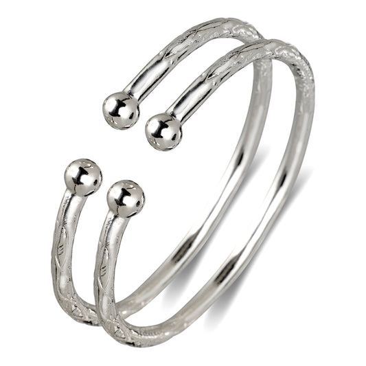 Better Jewelry Ball .925 Sterling Silver West Indian Bangles (65 g) (1 pair)