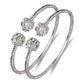 Better Jewelry Disco Ball Ends West Indian Bangles .925 Sterling Silver (Pair) (Made in USA)