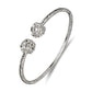 Better Jewelry Disco Ball Ends West Indian Bangles .925 Sterling Silver (Pair) (Made in USA)