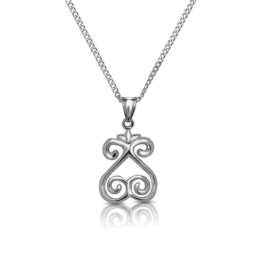 Better Jewelry SANKOFA West Indian Pendant w. Cuban chain .925 Sterling Silver made in the USA