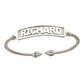 Better Jewelry Personalized Nameplate Adult Bangle Cocoa Pods .925 Sterling Silver