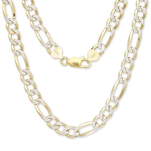 Figaro Chain Two-Toned 14K Gold over .925 Sterling Silver - Betterjewelry
