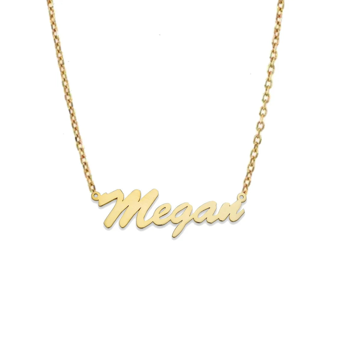Better Jewelry Thin Cursive 14K Gold Nameplate Necklace