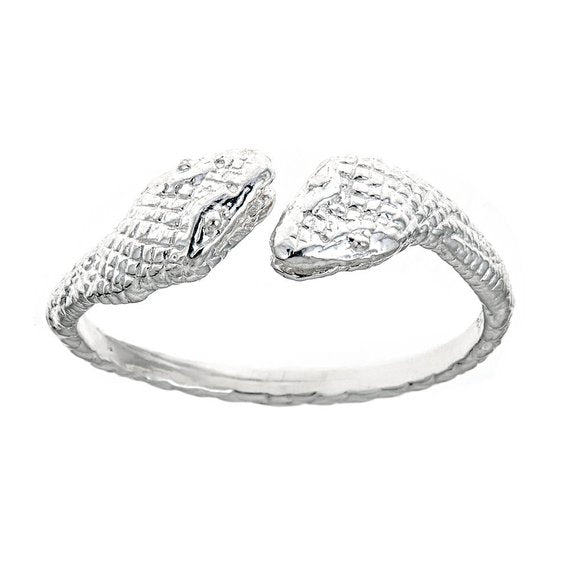 Cobra Ends .925 Sterling Silver West Indian Style Ring (MADE IN USA) - Betterjewelry