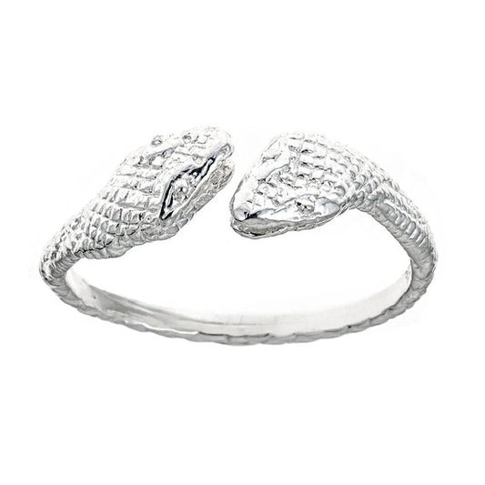 Cobra Ends .925 Sterling Silver West Indian Style Ring (MADE IN USA) - Betterjewelry