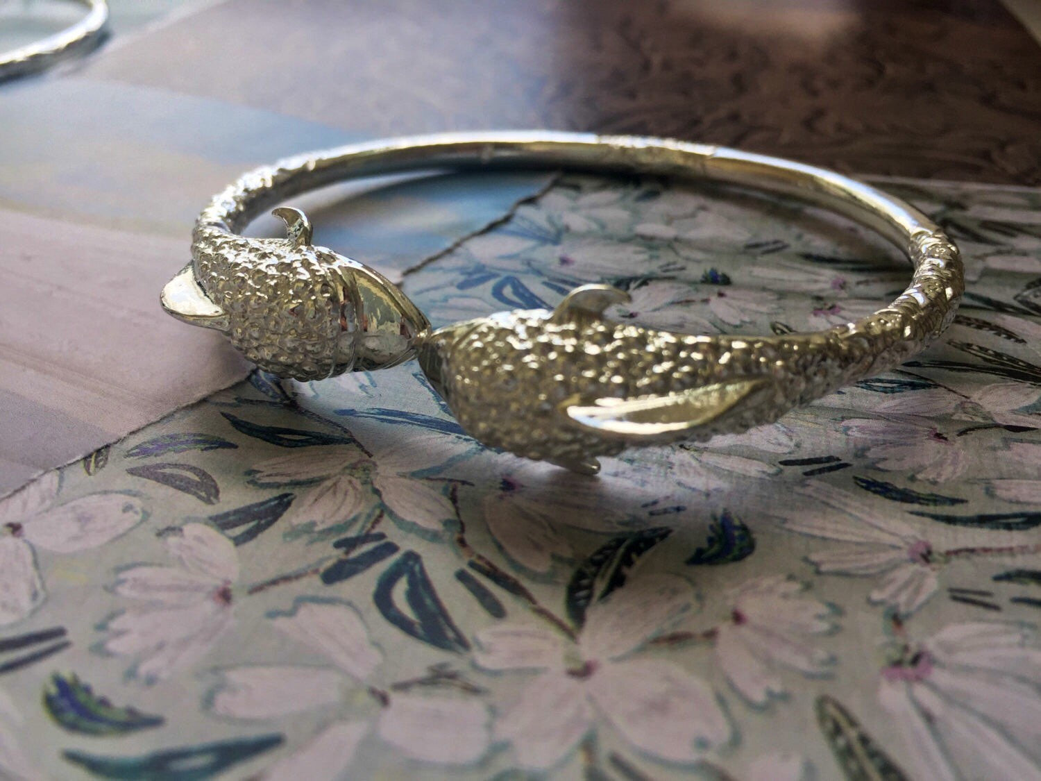 Dolphin .925 Sterling Silver West Indian Bangles (Pair) - Betterjewelry