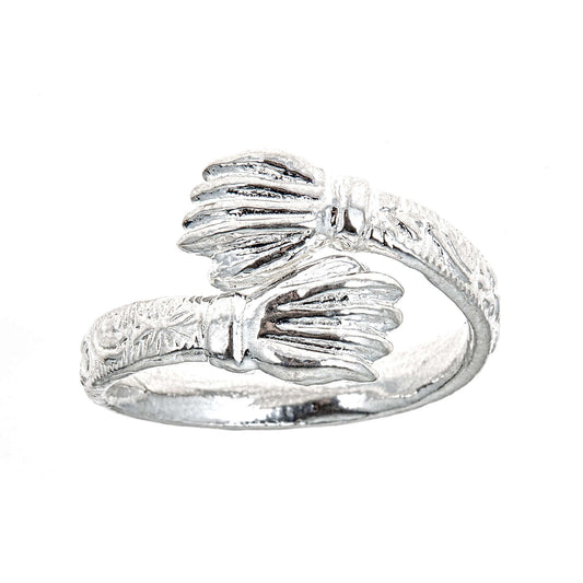 Flat Fist Ends .925 Sterling Silver West Indian Style Ring - Betterjewelry